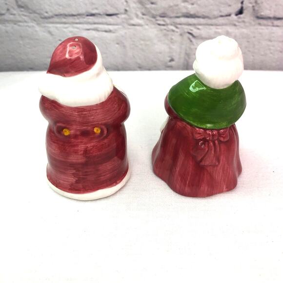 Mr. & Mrs. Santa Claus Painted Ceramic Christmas Salt Pepper Shakers - Picture 3 of 9